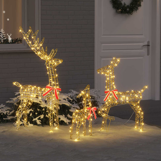 Rendier Familie 3 st 300 LED's Warmwit 67 x 26 x 127 cm PET is nu te koop bij PeponiXL, paradijselijk wonen!