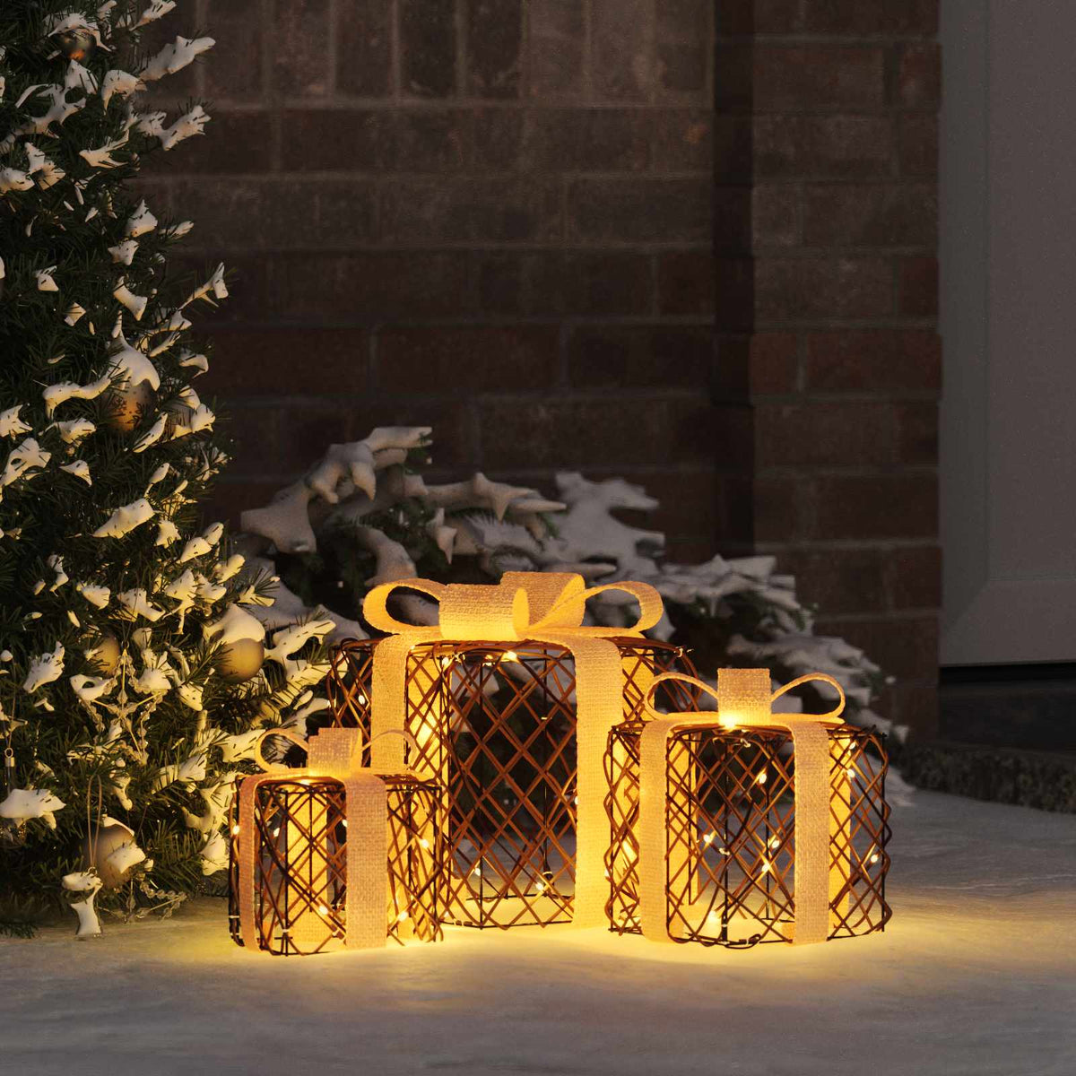 Verlichte kerstcadeau doos 3 st 150 LED's Warmwit is nu te koop bij PeponiXL, paradijselijk wonen!