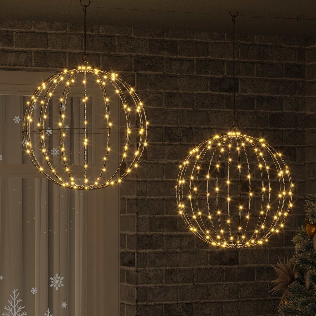 Bal 2 st Warmwit 50 x 50 x 52 cm Metaal 320 LED's is nu te koop bij PeponiXL, paradijselijk wonen!