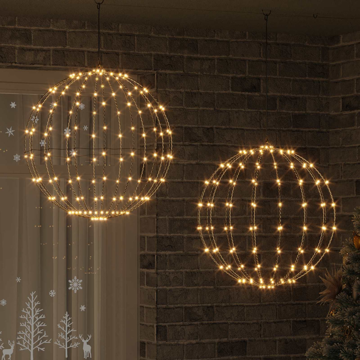 Bal 2 st Warmwit 60 x 60 x 62 cm Metaal 384 LED's is nu te koop bij PeponiXL, paradijselijk wonen!