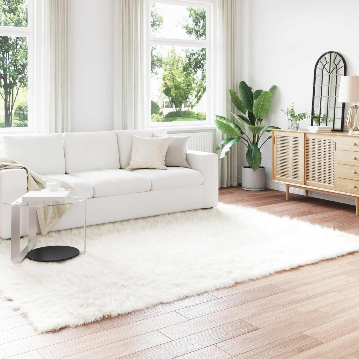 Tapijt van imitatie TAFALLA Wit 200 x 280 cm Polyester is nu te koop bij PeponiXL, paradijselijk wonen!