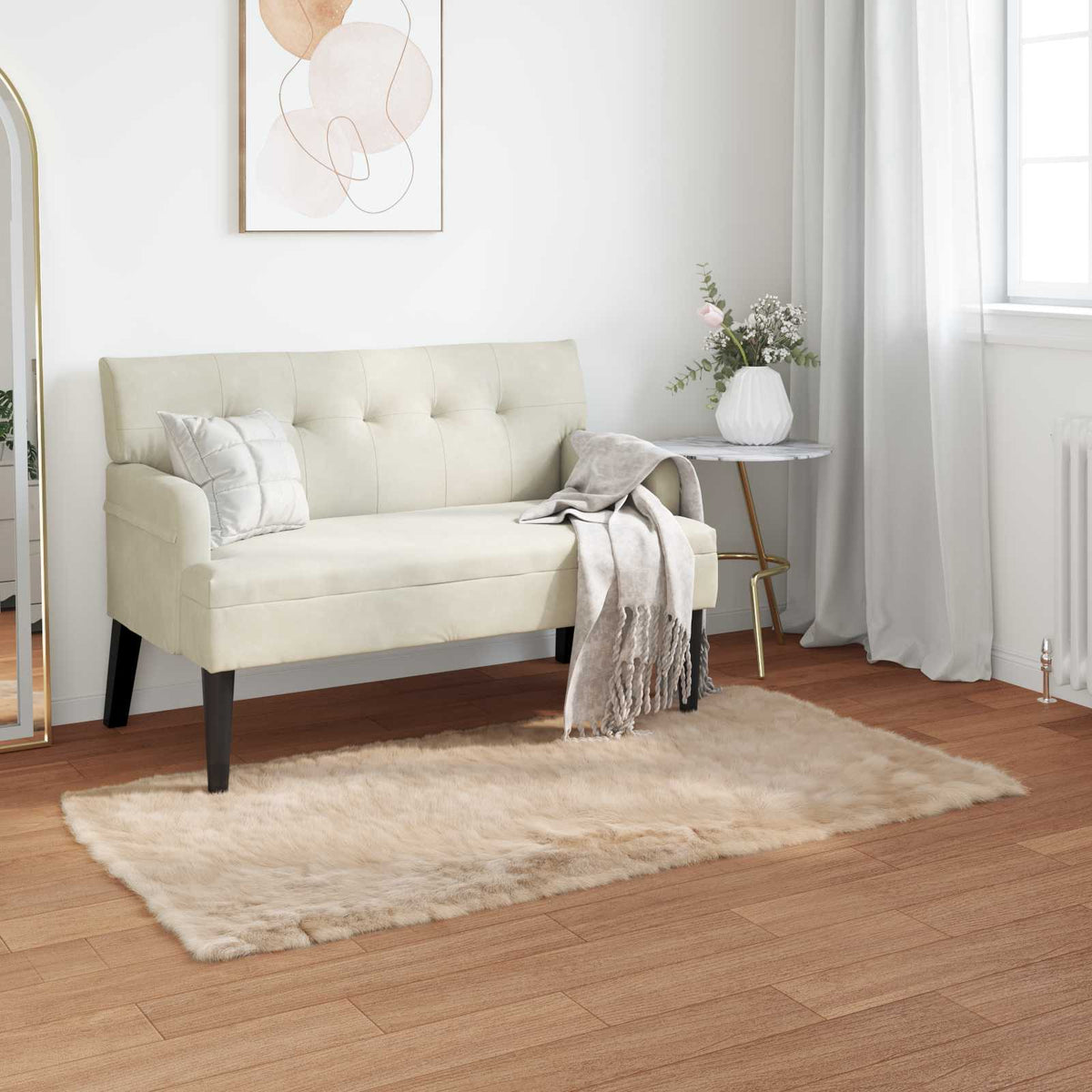 Tapijt van imitatie TAFALLA Beige 80 x 150 cm Polyester is nu te koop bij PeponiXL, paradijselijk wonen!