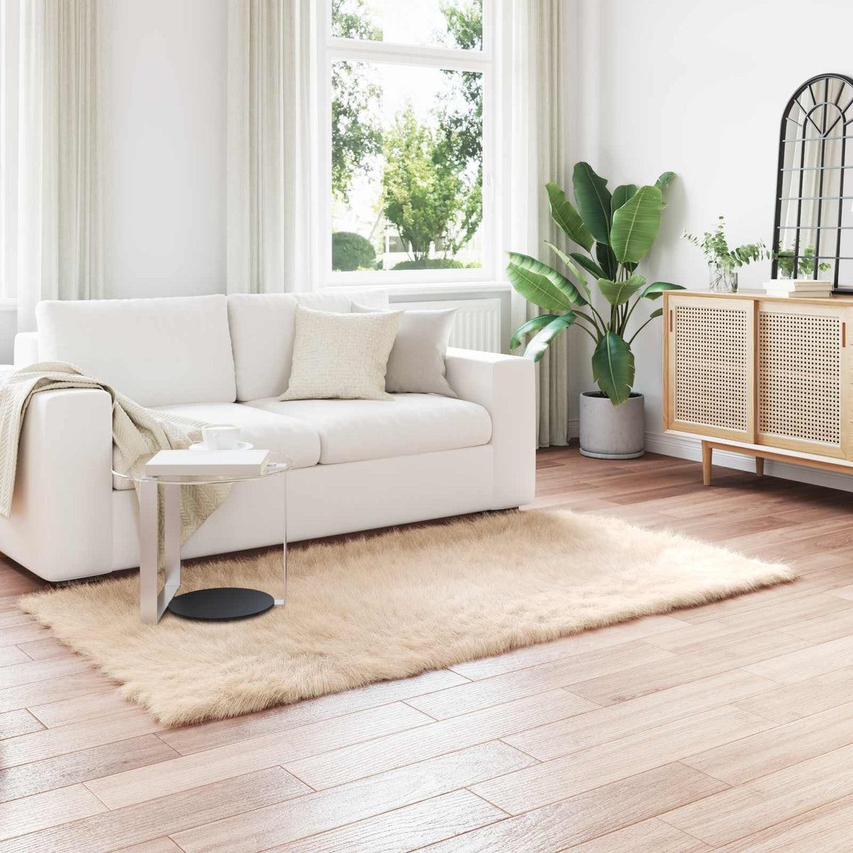 Tapijt van imitatie TAFALLA Beige 100 x 200 cm Polyester is nu te koop bij PeponiXL, paradijselijk wonen!