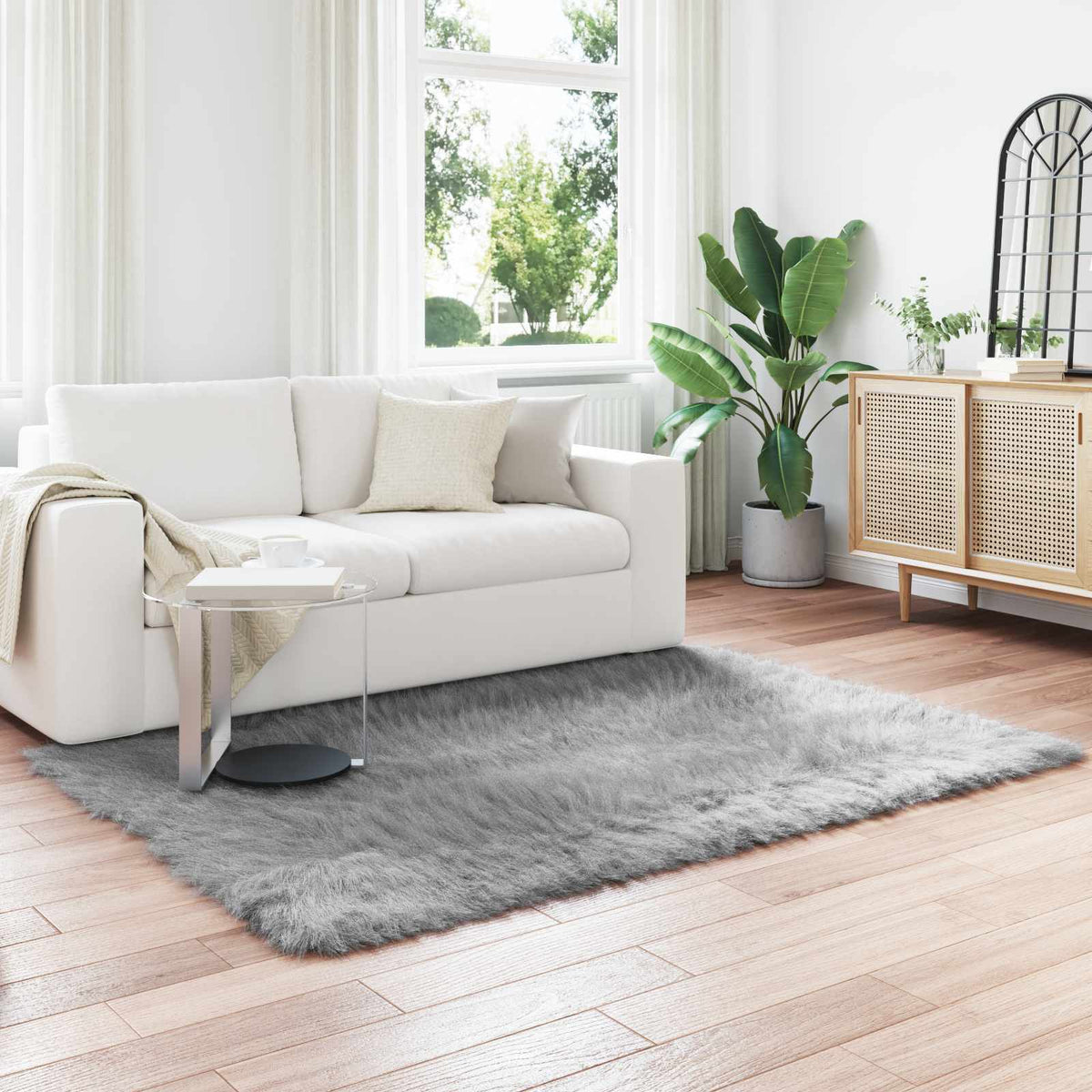 Tapijt van imitatie TAFALLA Grijs 140 x 200 cm Polyester is nu te koop bij PeponiXL, paradijselijk wonen!