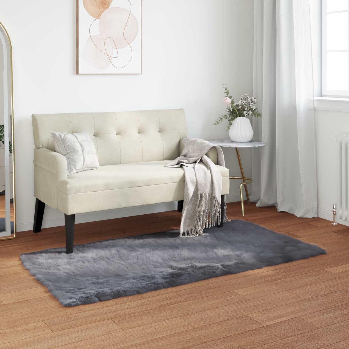 Tapijt van imitatie TAFALLA Antracietkleurig 60 x 110 cm is nu te koop bij PeponiXL, paradijselijk wonen!