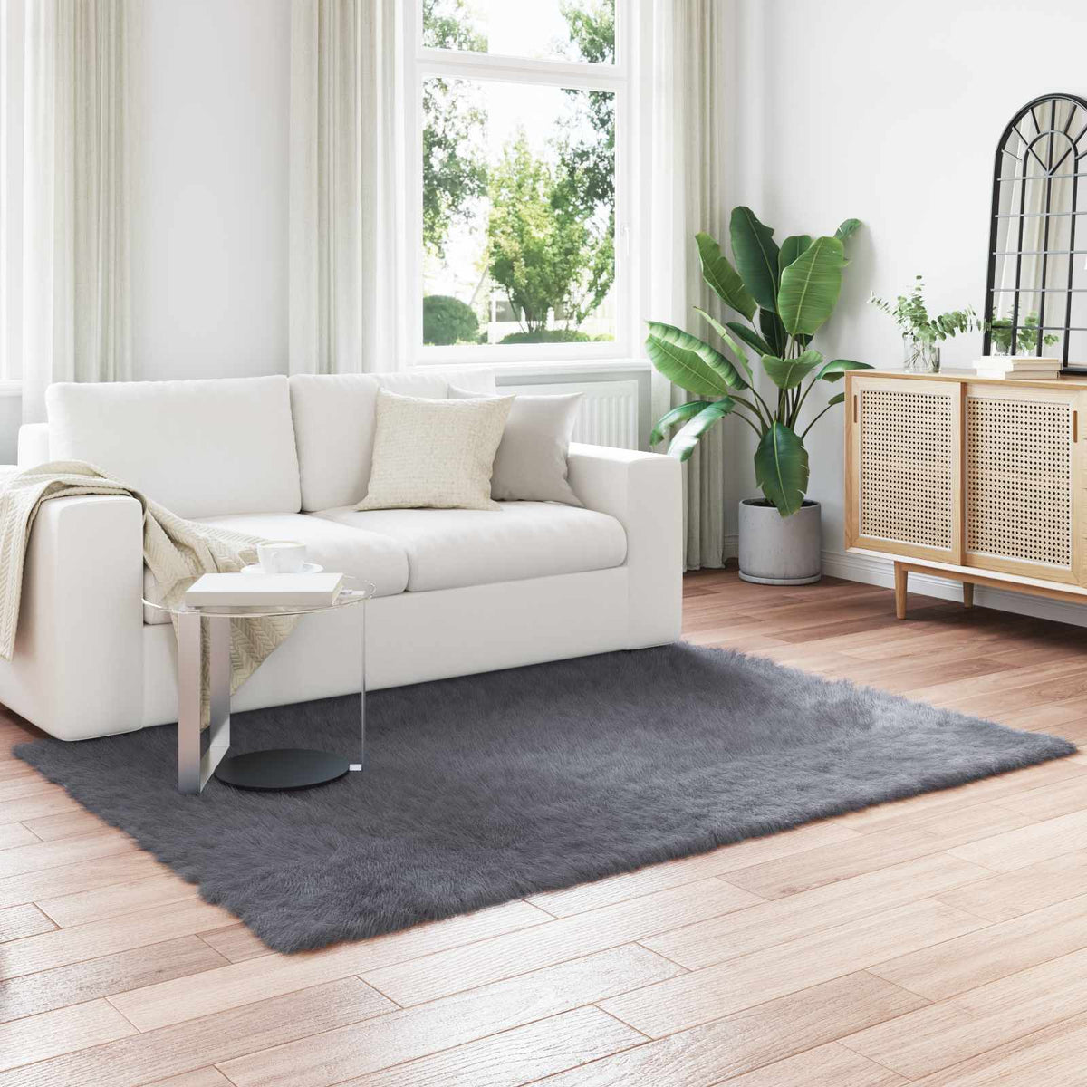 Tapijt van imitatie TAFALLA Antracietkleurig 140 x 200 cm is nu te koop bij PeponiXL, paradijselijk wonen!