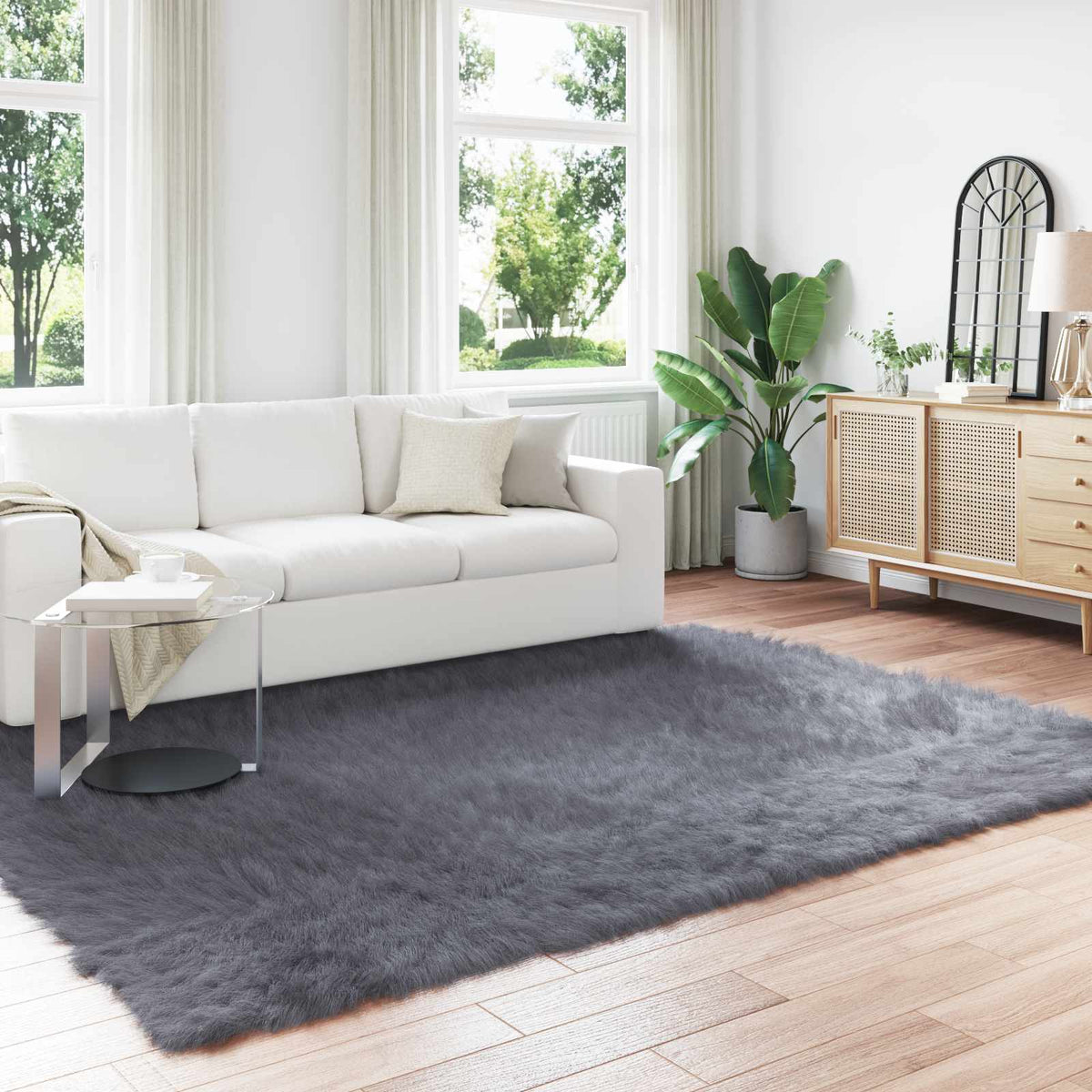 Tapijt van imitatie TAFALLA Antracietkleurig 200 x 280 cm is nu te koop bij PeponiXL, paradijselijk wonen!