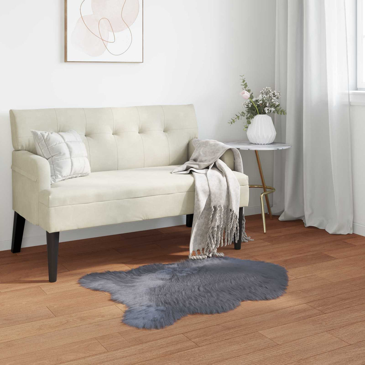 Tapijt van imitatie TAFALLA Antracietkleurig 80 x 120 cm is nu te koop bij PeponiXL, paradijselijk wonen!