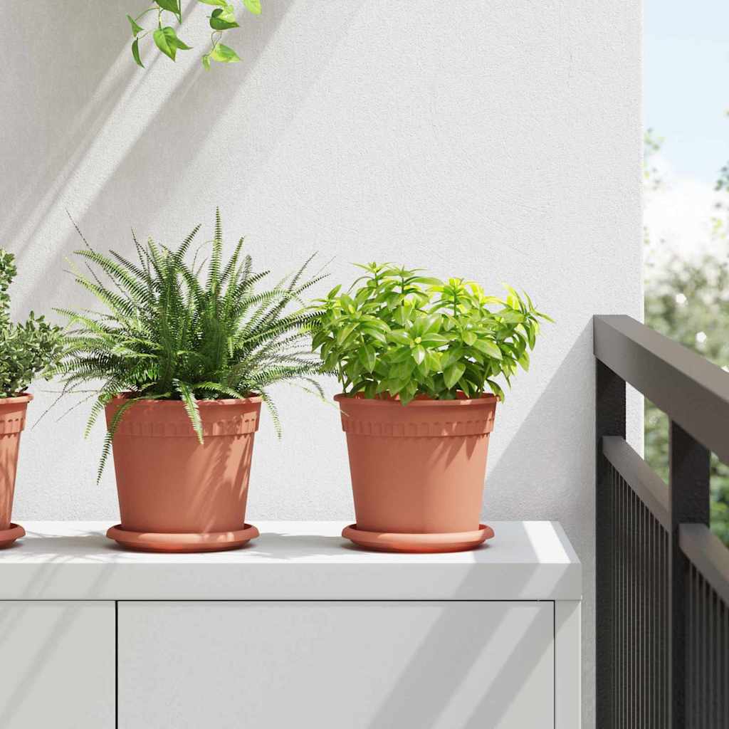 Ronde Bloempot 6 pcs Baksteenrood Ø 17 x 14 cm Kunststof is nu te koop bij PeponiXL, paradijselijk wonen!