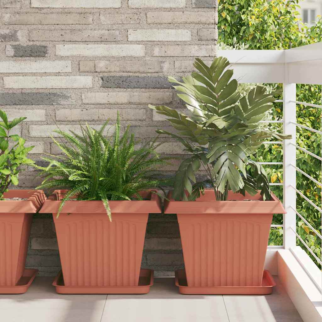 Vierkante Bloempot 24 pcs Baksteenrood 43 x 43 x 33,5 cm is nu te koop bij PeponiXL, paradijselijk wonen!