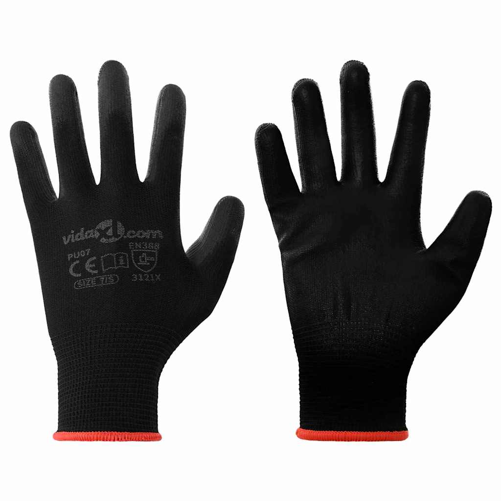Werkhandschoenen 24 pcs Zwart 7 / S Polyester is nu te koop bij PeponiXL, paradijselijk wonen!