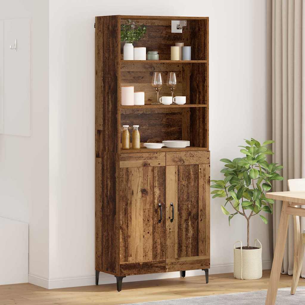 Hoge kast 2 pcs Oud hout Bewerkt hout is nu te koop bij PeponiXL, paradijselijk wonen!