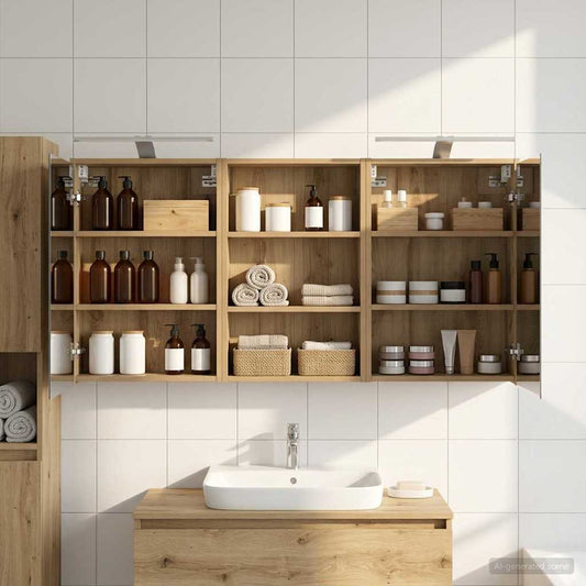 Badkamerkastenset 3 st 126 x 16 x 62.5 cm Bewerkt hout is nu te koop bij PeponiXL, paradijselijk wonen!