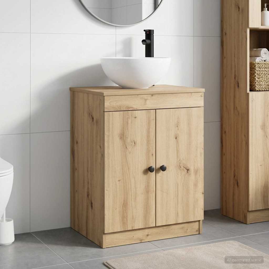 Badkamermeubelset Artisanaal eiken Bewerkt hout is nu te koop bij PeponiXL, paradijselijk wonen!