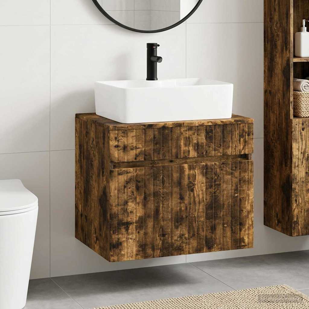 Badkamermeubelset Gerookt eiken Bewerkt hout is nu te koop bij PeponiXL, paradijselijk wonen!