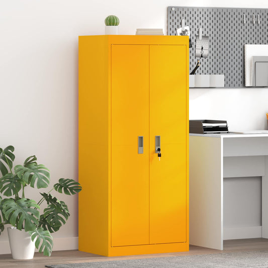 vidaXL Opbergkast Mosterdgeel 60 x 40 x 140 cm Staal
