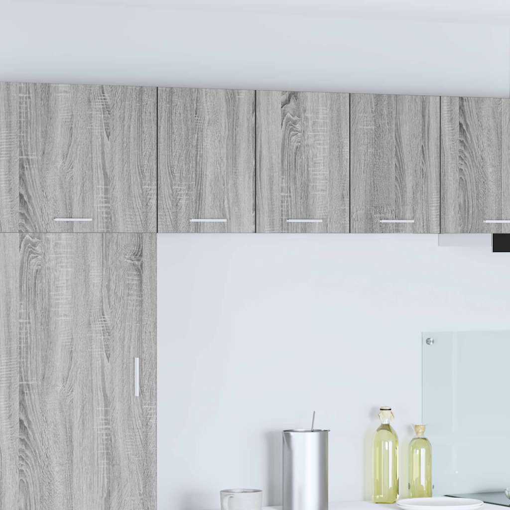 Hangkast 2 pcs Grijs Sonoma en Wit 30 x 31 x 40 cm Bewerkt hout is nu te koop bij PeponiXL, paradijselijk wonen!