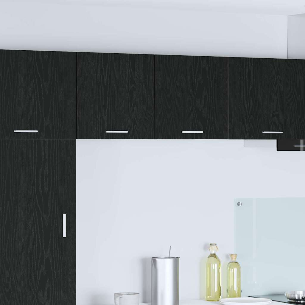 Hangkast 2 pcs Zwarte Eik en Wit 40 x 31 x 40 cm Bewerkt hout is nu te koop bij PeponiXL, paradijselijk wonen!