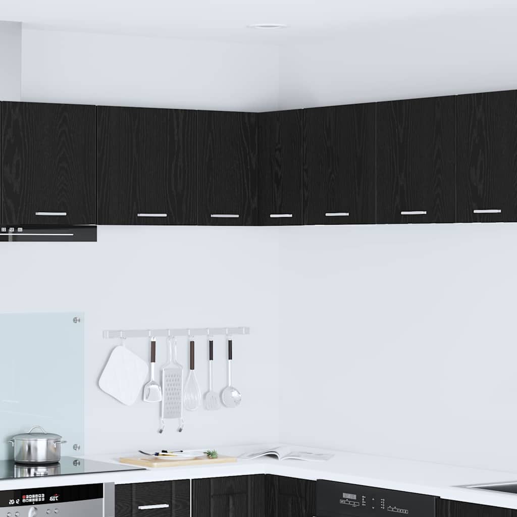 Hangkast Zwarte Eik en Wit 57 x 57 x 40 cm Bewerkt hout is nu te koop bij PeponiXL, paradijselijk wonen!