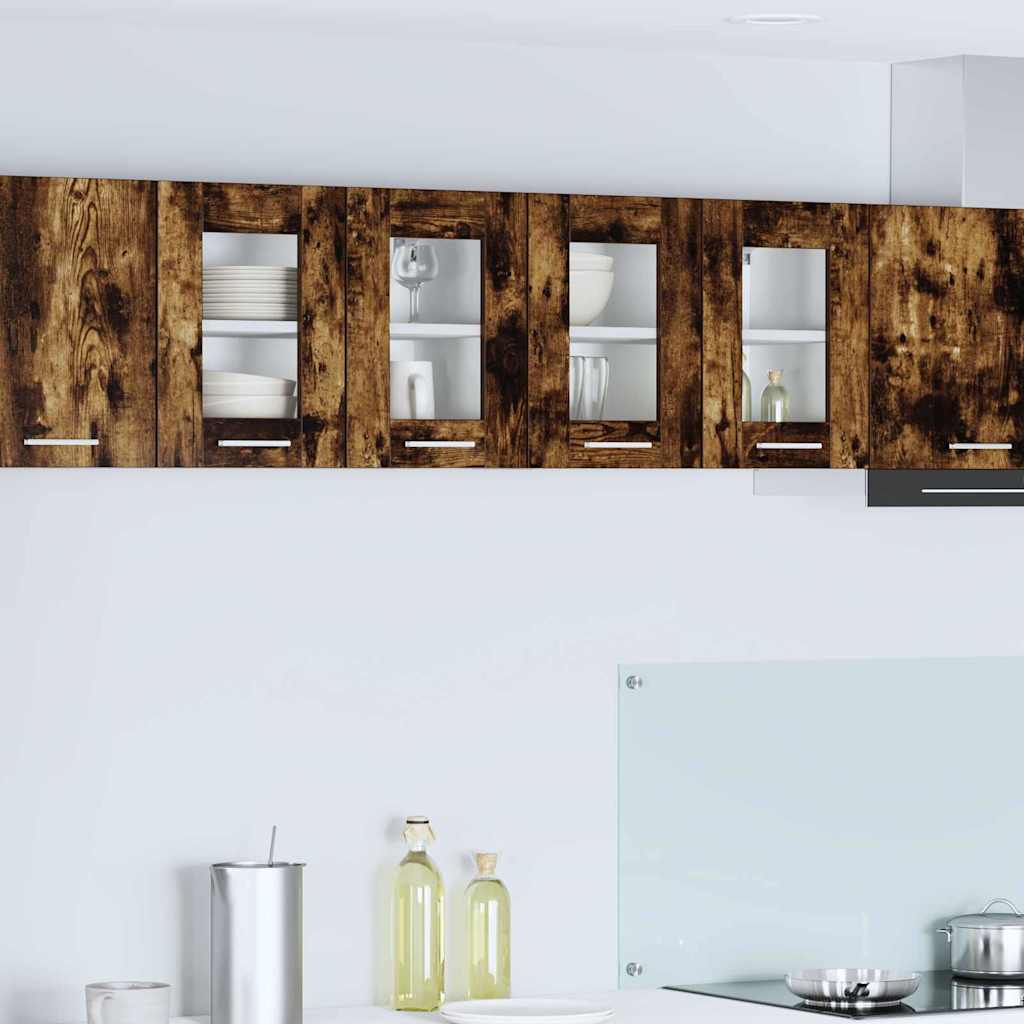 Hangkast met opslag Gerookt eiken 60 x 31 x 40 cm Bewerkt hout is nu te koop bij PeponiXL, paradijselijk wonen!