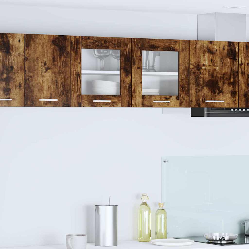 Hangkast Gerookte Eik en Wit 80 x 31 x 40 cm Bewerkt hout is nu te koop bij PeponiXL, paradijselijk wonen!