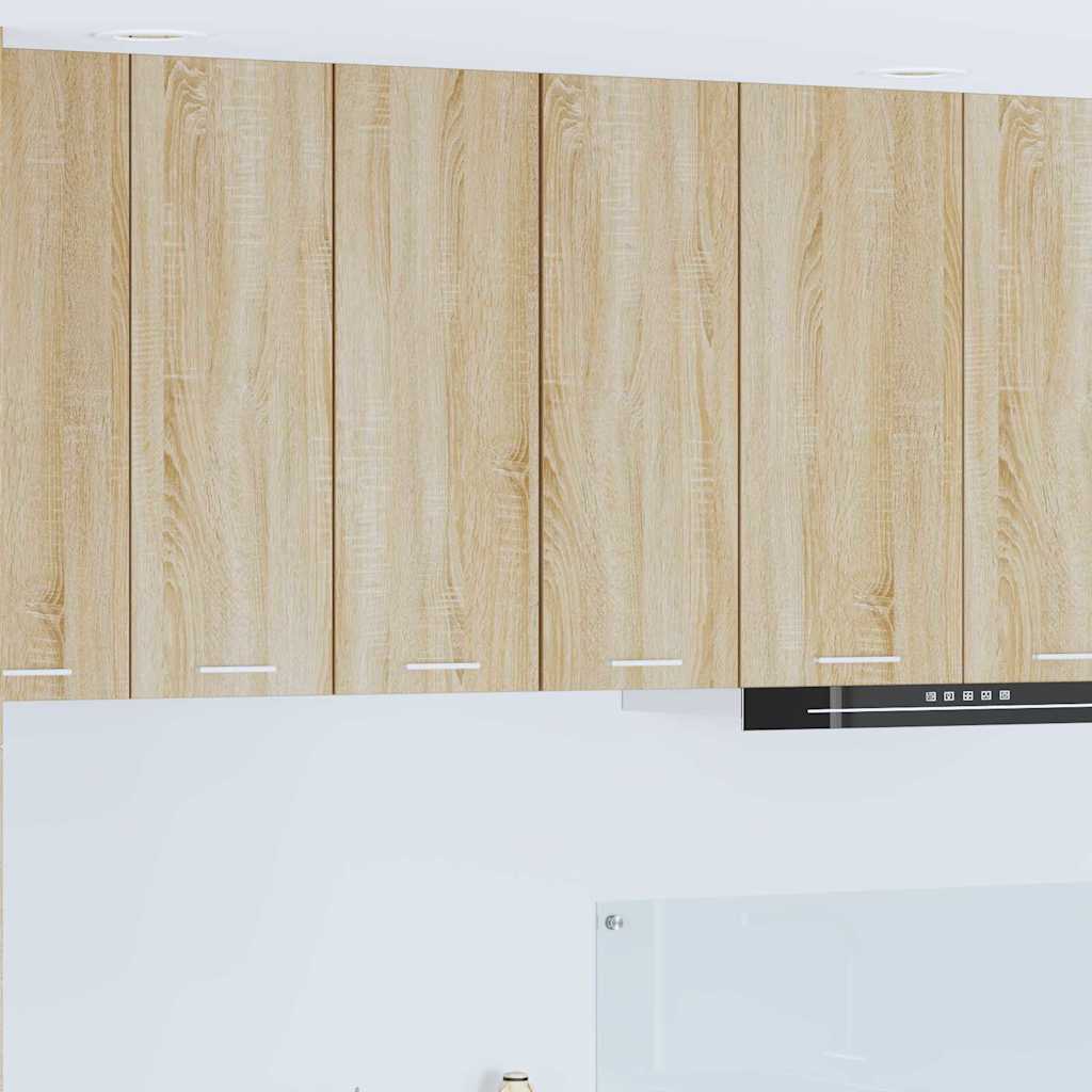 Hangkast 2 pcs Sonoma Eik en Wit 30 x 31 x 80 cm Bewerkt hout is nu te koop bij PeponiXL, paradijselijk wonen!