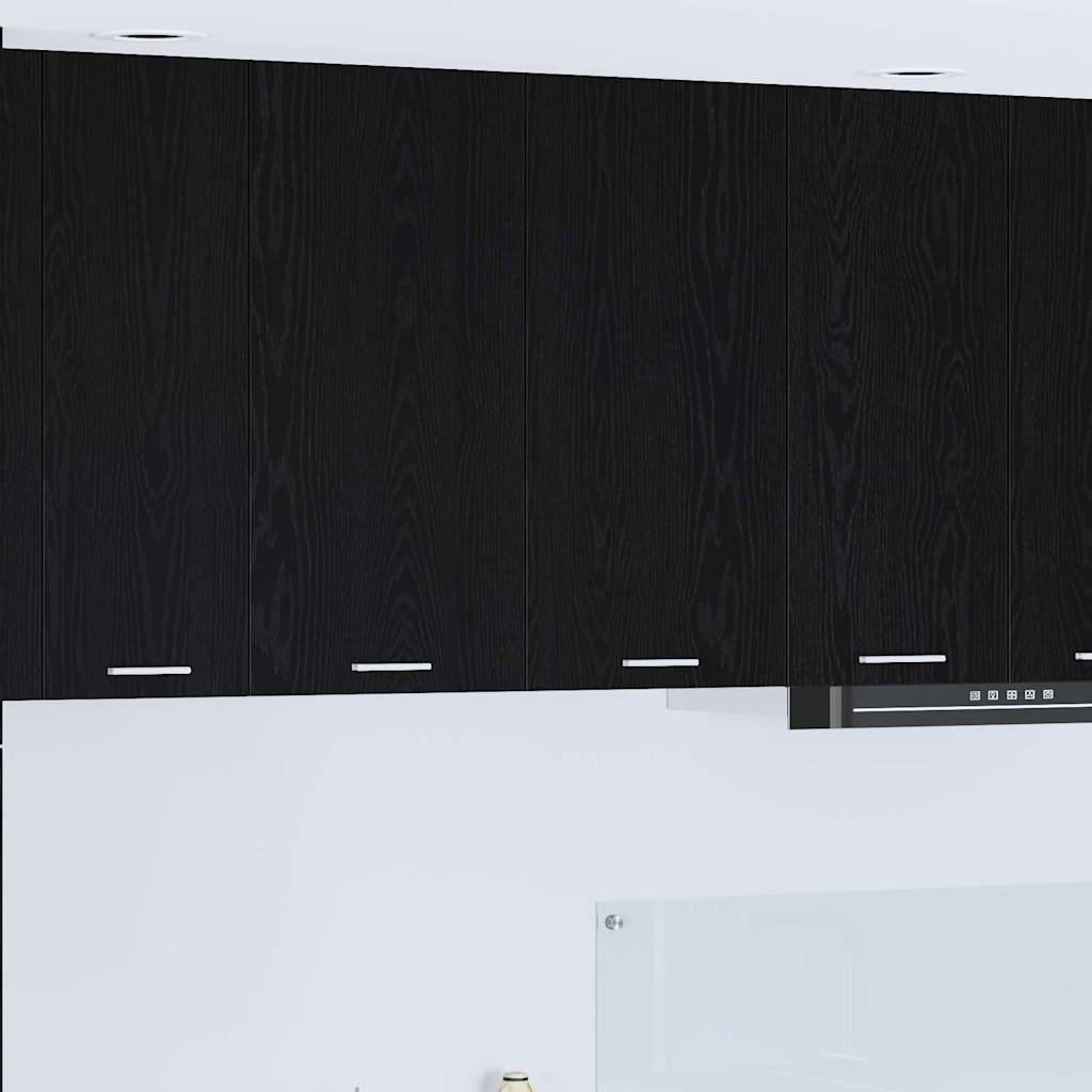 Hangkast met opslag Zwart Eiken 80 x 31 x 80 cm Bewerkt hout is nu te koop bij PeponiXL, paradijselijk wonen!