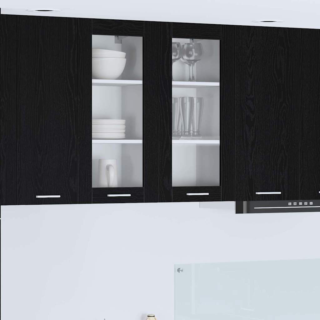 Hangkast met opslag Zwart Eiken 40 x 31 x 80 cm Bewerkt hout is nu te koop bij PeponiXL, paradijselijk wonen!