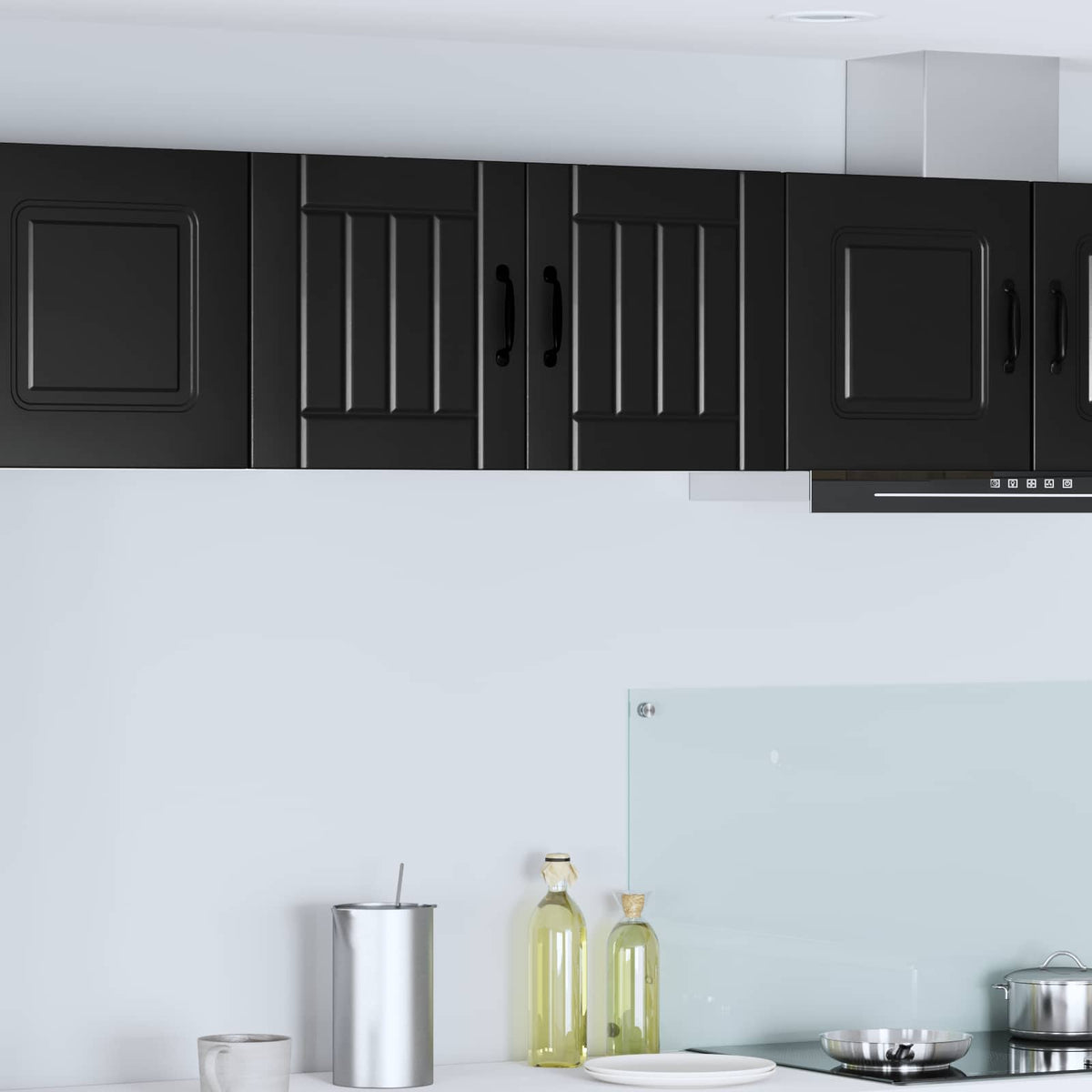 Vaatwasserpaneel Lucca 2 pcs Zwart 40 x 31 x 40 cm Bewerkt hout is nu te koop bij PeponiXL, paradijselijk wonen!