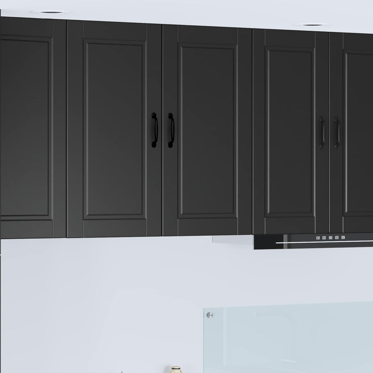 Vaatwasserpaneel met plank Zwart 80 x 31 x 80 cm Bewerkt hout is nu te koop bij PeponiXL, paradijselijk wonen!