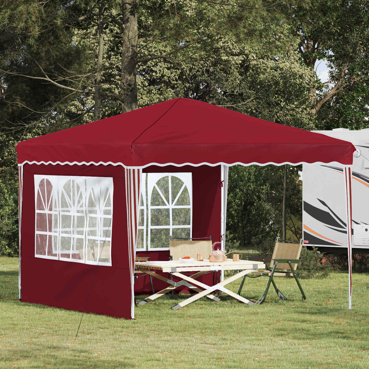 Pop-up Feesttent Bordeauxrood 288 x 288 x 245 cm Oxford Stof is nu te koop bij PeponiXL, paradijselijk wonen!