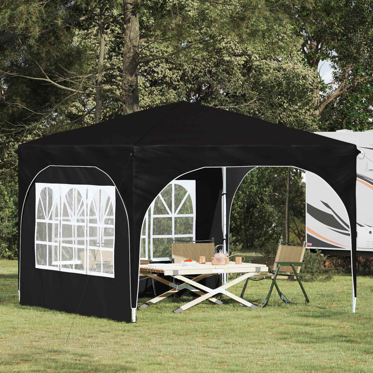 Pop-up Feesttent 290 x 290 x 245 cm Zwart is nu te koop bij PeponiXL, paradijselijk wonen!