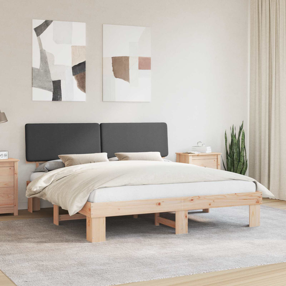 Bedframe met Gevoerd Hoofdgedeelte Donkergrijs 180 x 200 cm is nu te koop bij PeponiXL, paradijselijk wonen!
