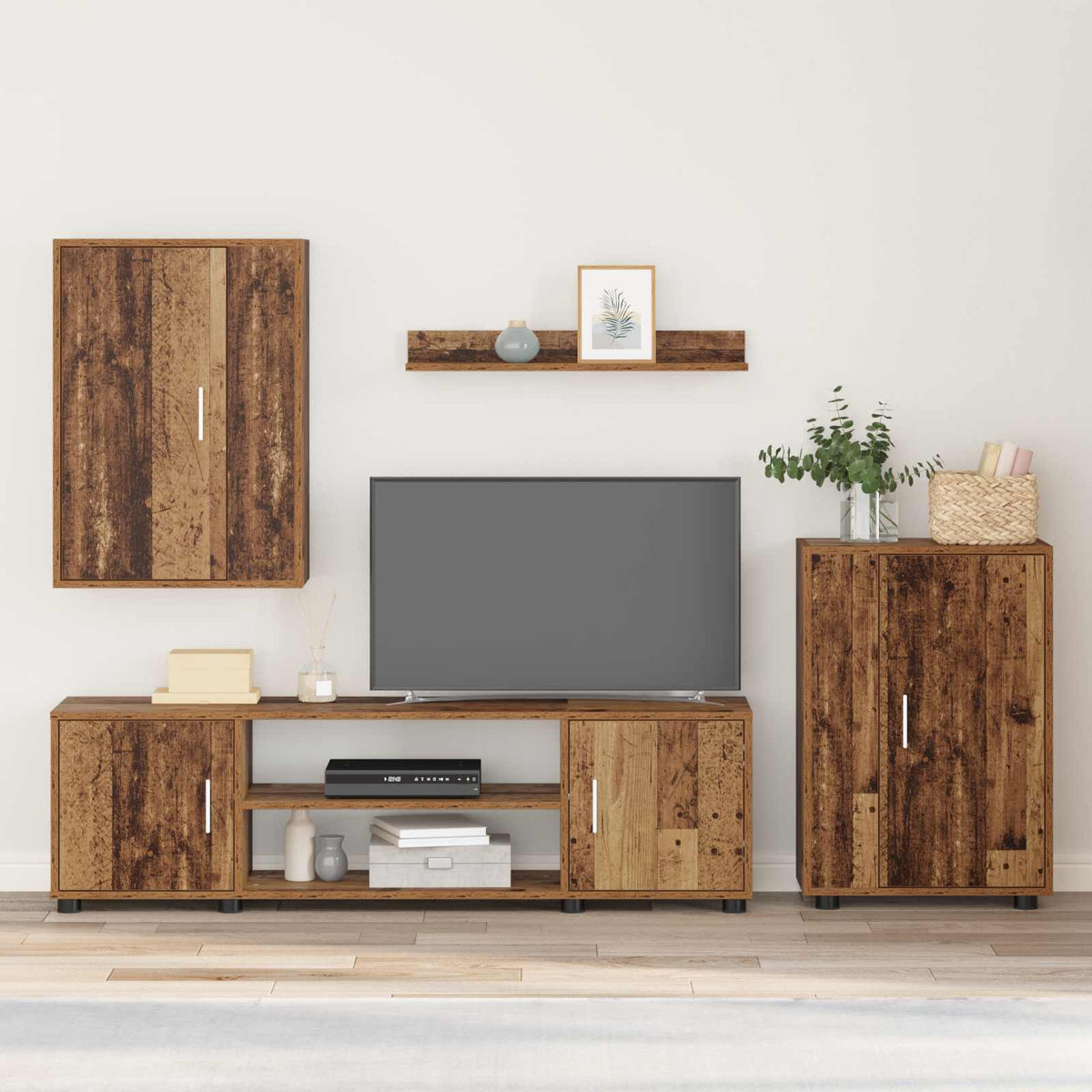 Tv-meubelset Oud Hout Bewerkt hout is nu te koop bij PeponiXL, paradijselijk wonen!