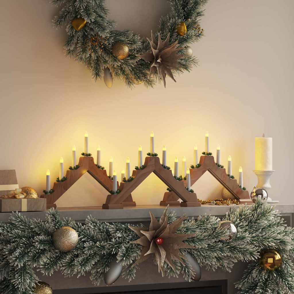 Kerst Kaars Brug 3 st 7 LED's Warmwit 39.5 x 5 x 29 cm is nu te koop bij PeponiXL, paradijselijk wonen!
