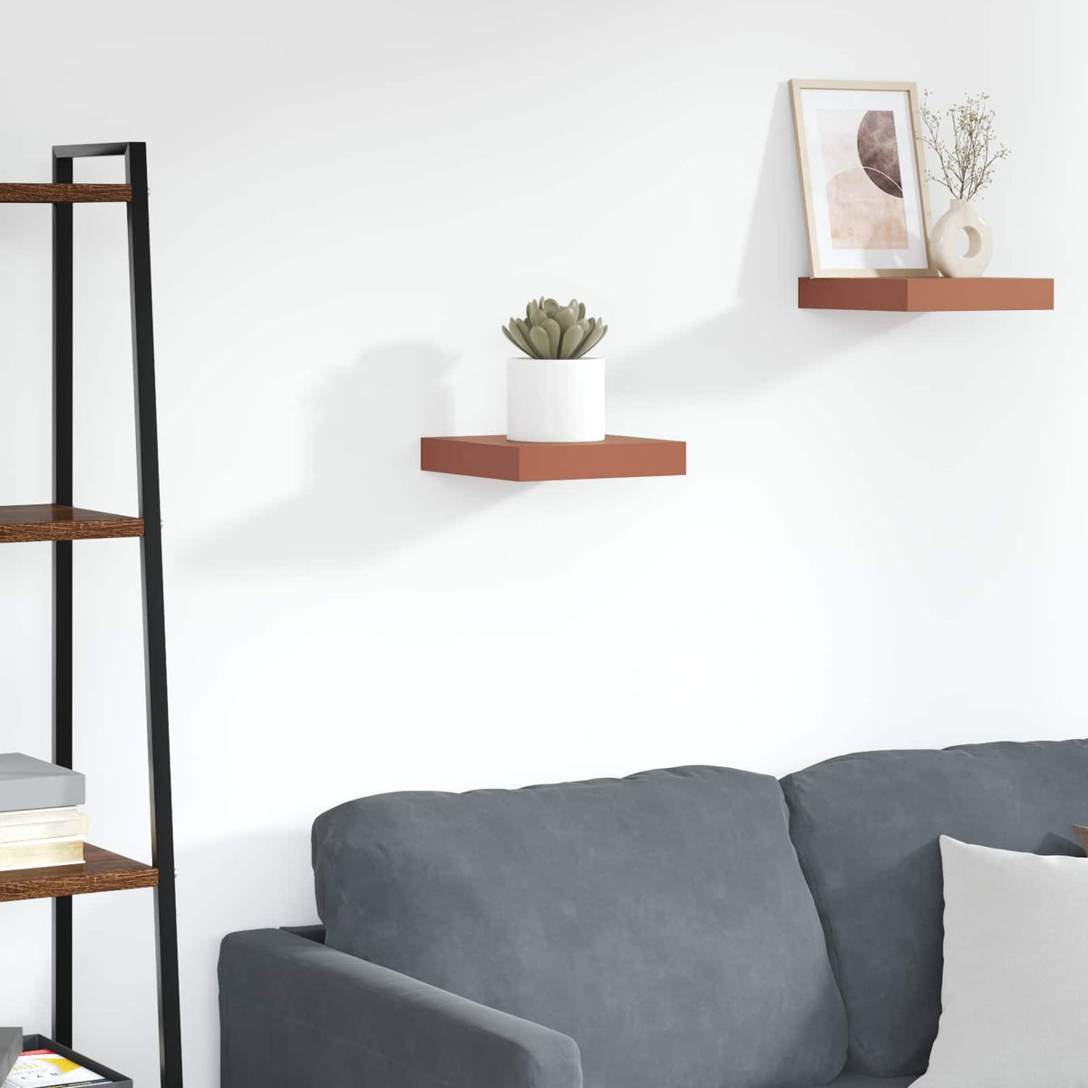 Wandplank Wandgemonteerd Rood 23 x 23,5 x 4 cm Bewerkt hout is nu te koop bij PeponiXL, paradijselijk wonen!