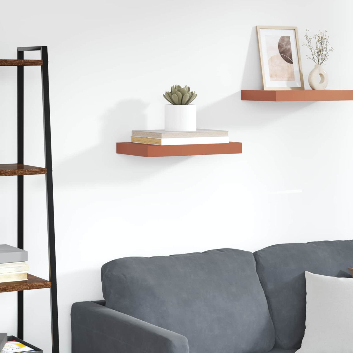 Wandplank Wandgemonteerd Rood 40 x 23,5 x 4 cm Bewerkt hout is nu te koop bij PeponiXL, paradijselijk wonen!