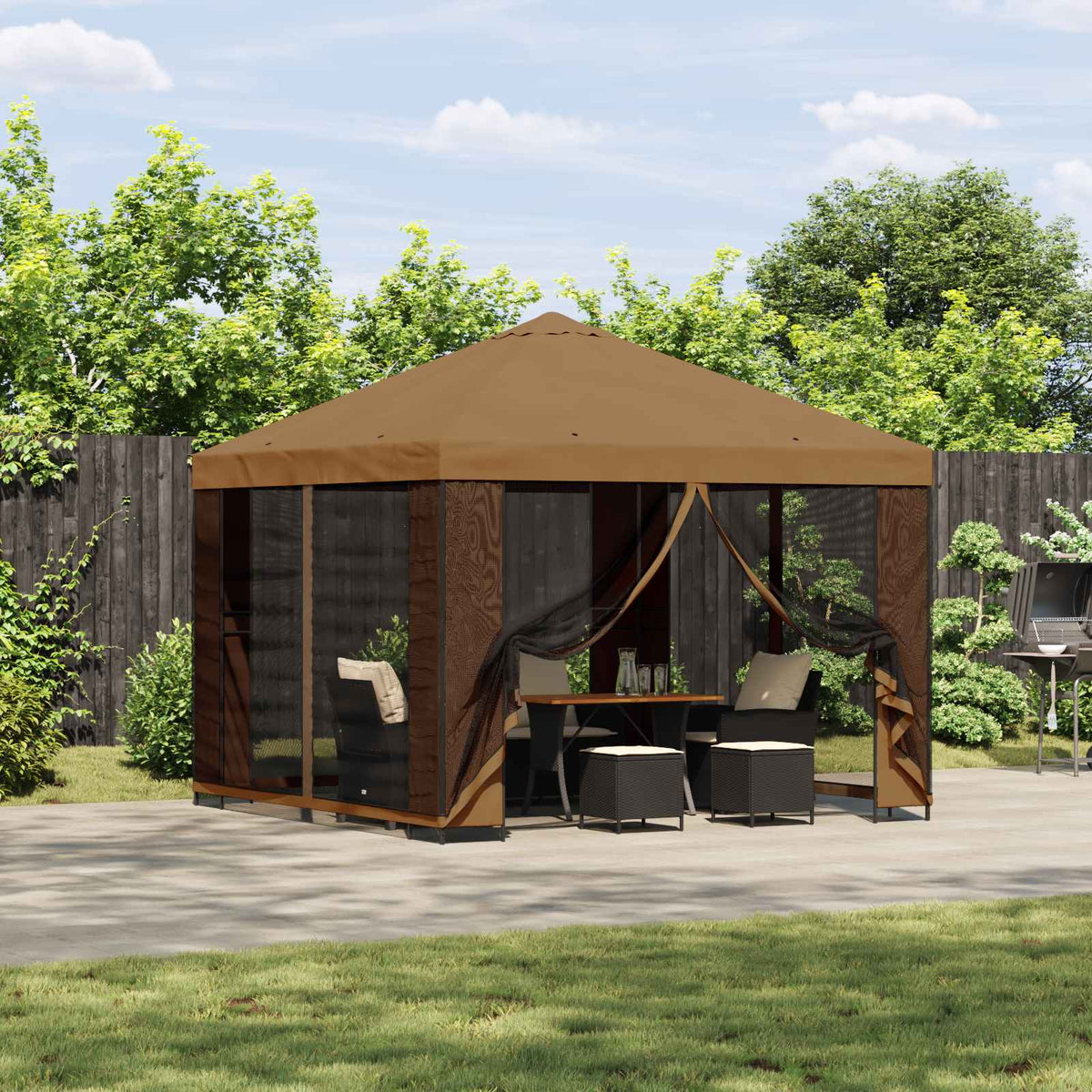 Prieel 3 x 3 m Beige Polyester en staal 190 gsm is nu te koop bij PeponiXL, paradijselijk wonen!