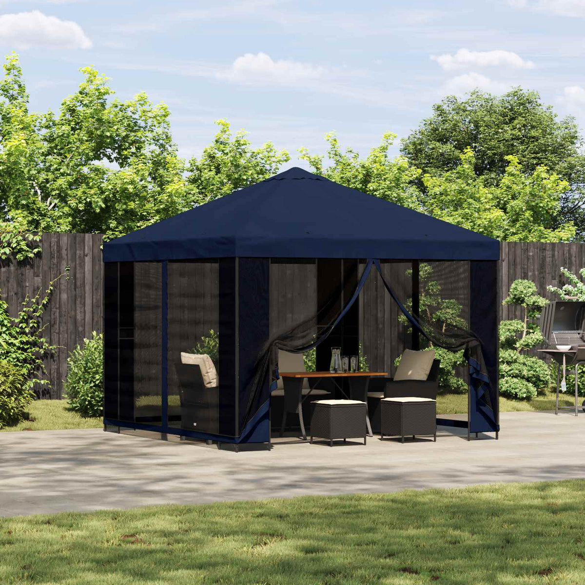 Prieel 3 x 3 m Blauw Polyester en staal 190 gsm is nu te koop bij PeponiXL, paradijselijk wonen!