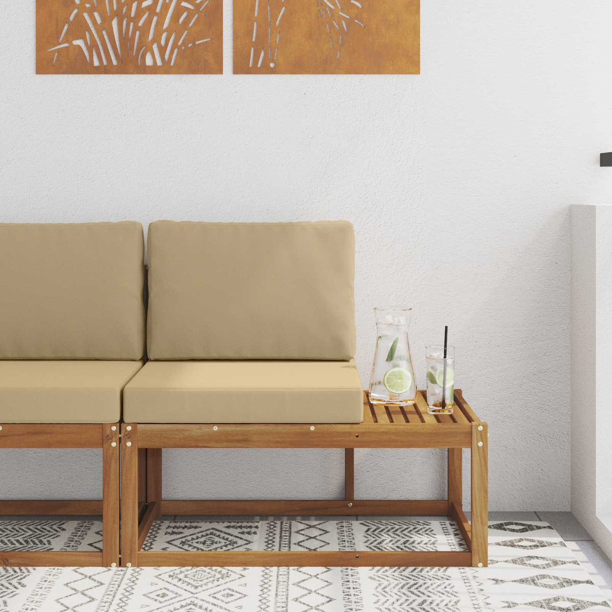 Buiten Eind Sofa Naturel 91 x 63 x 73 cm Massief Acaciahout is nu te koop bij PeponiXL, paradijselijk wonen!