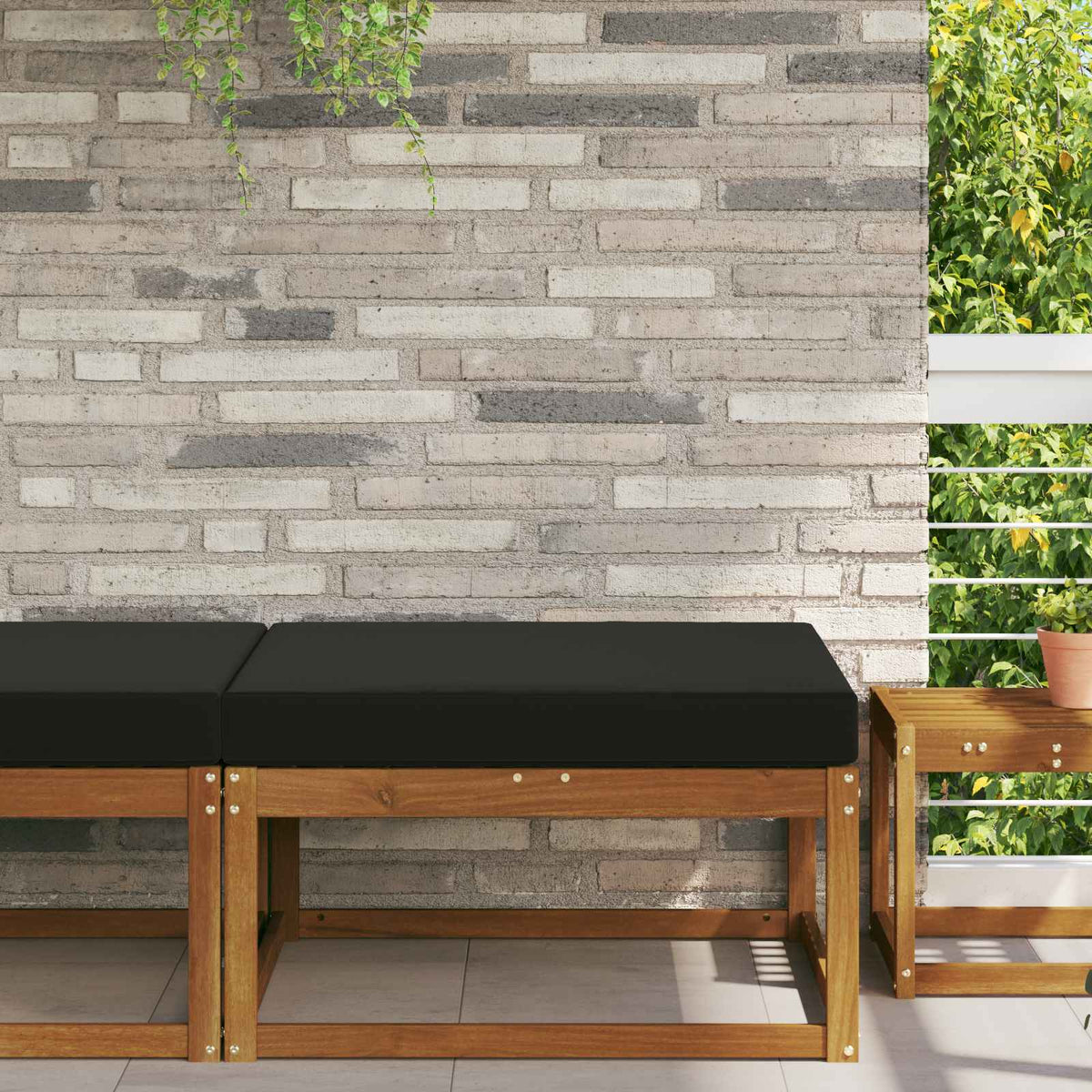 Buiten bankkussen Zwart 80 x 80 x 8 cm Polyester is nu te koop bij PeponiXL, paradijselijk wonen!