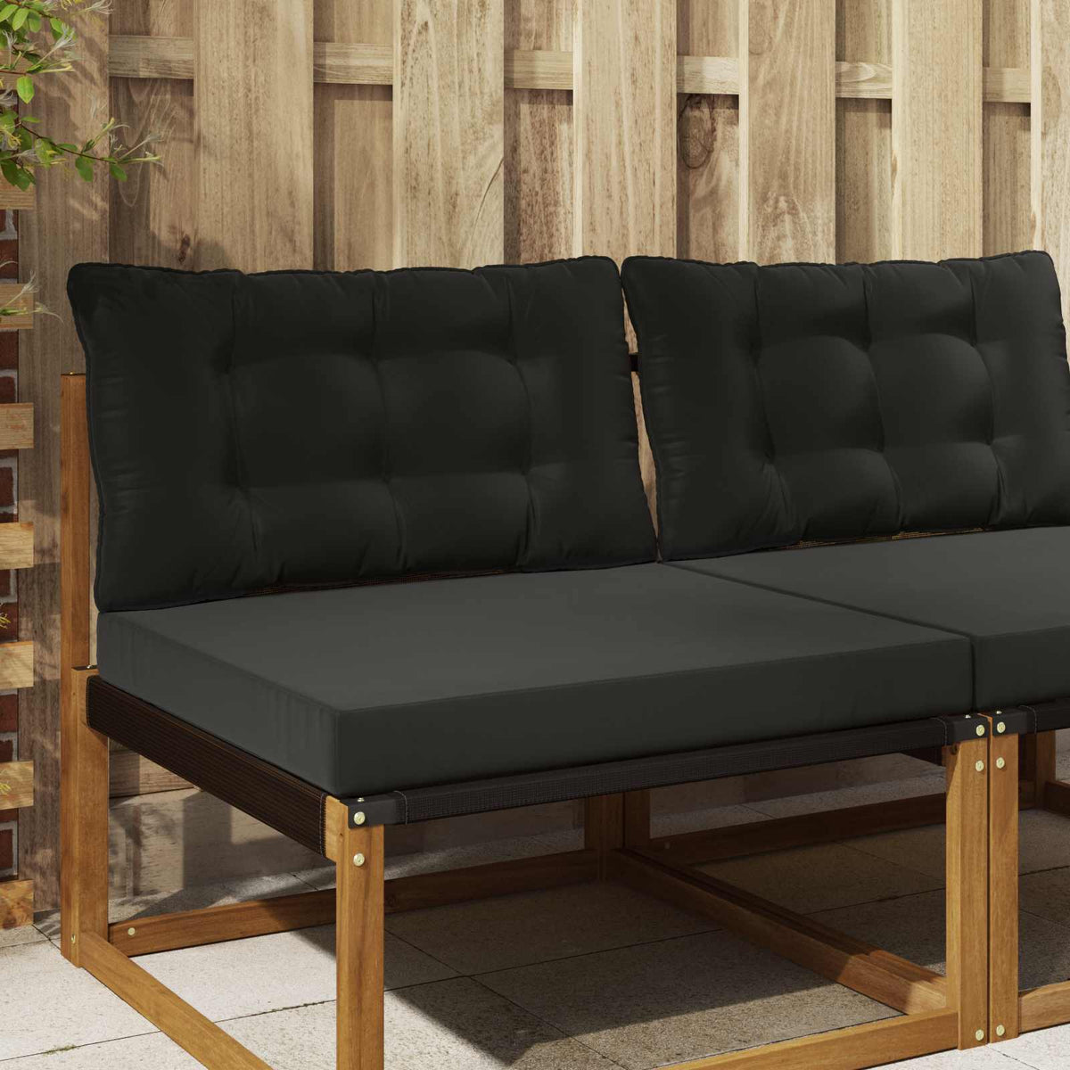 Buiten bankkussen 2 pcs Zwart Polyester is nu te koop bij PeponiXL, paradijselijk wonen!