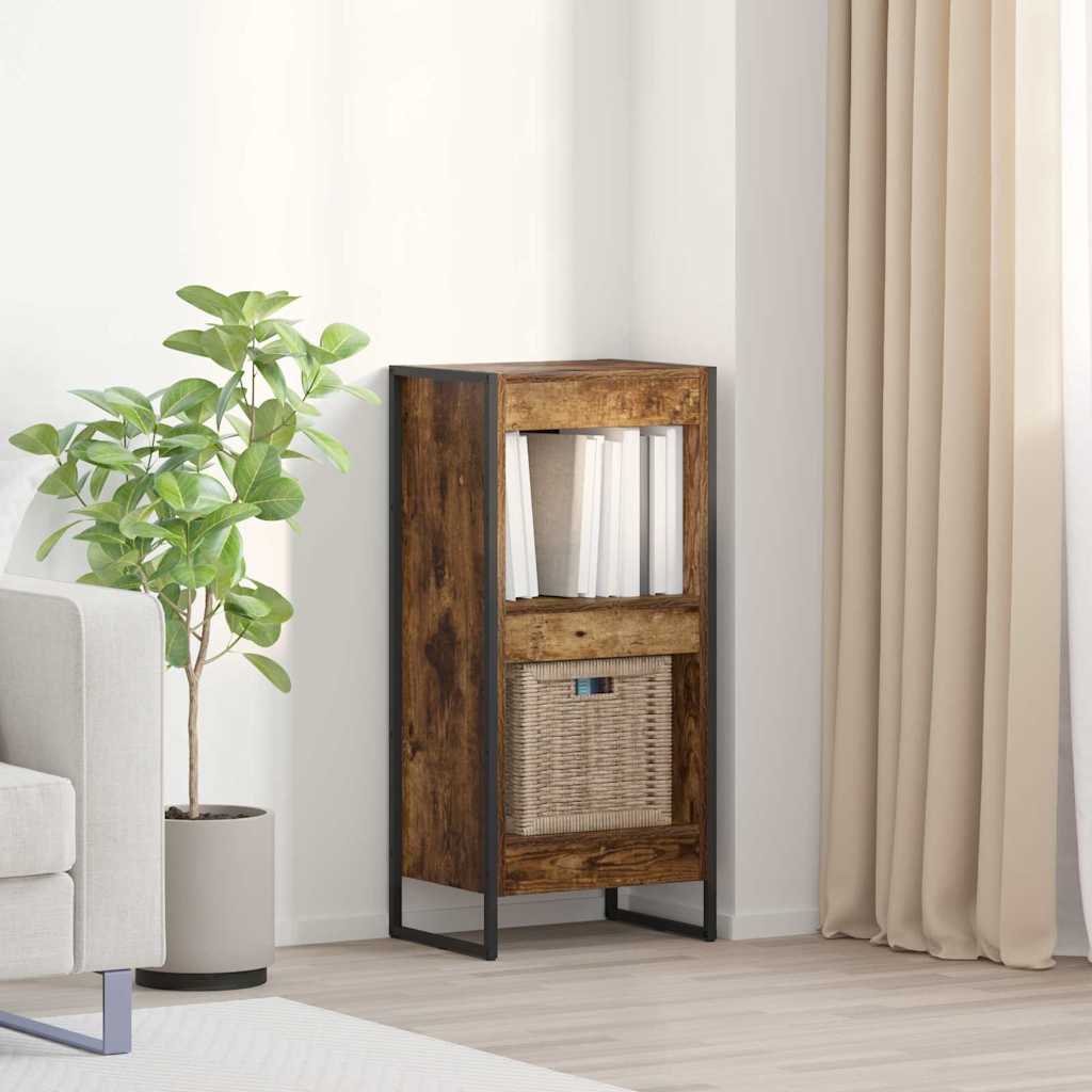 Boekenkast Rook Eik 40 x 30 x 86,5 cm Bewerkt hout is nu te koop bij PeponiXL, paradijselijk wonen!