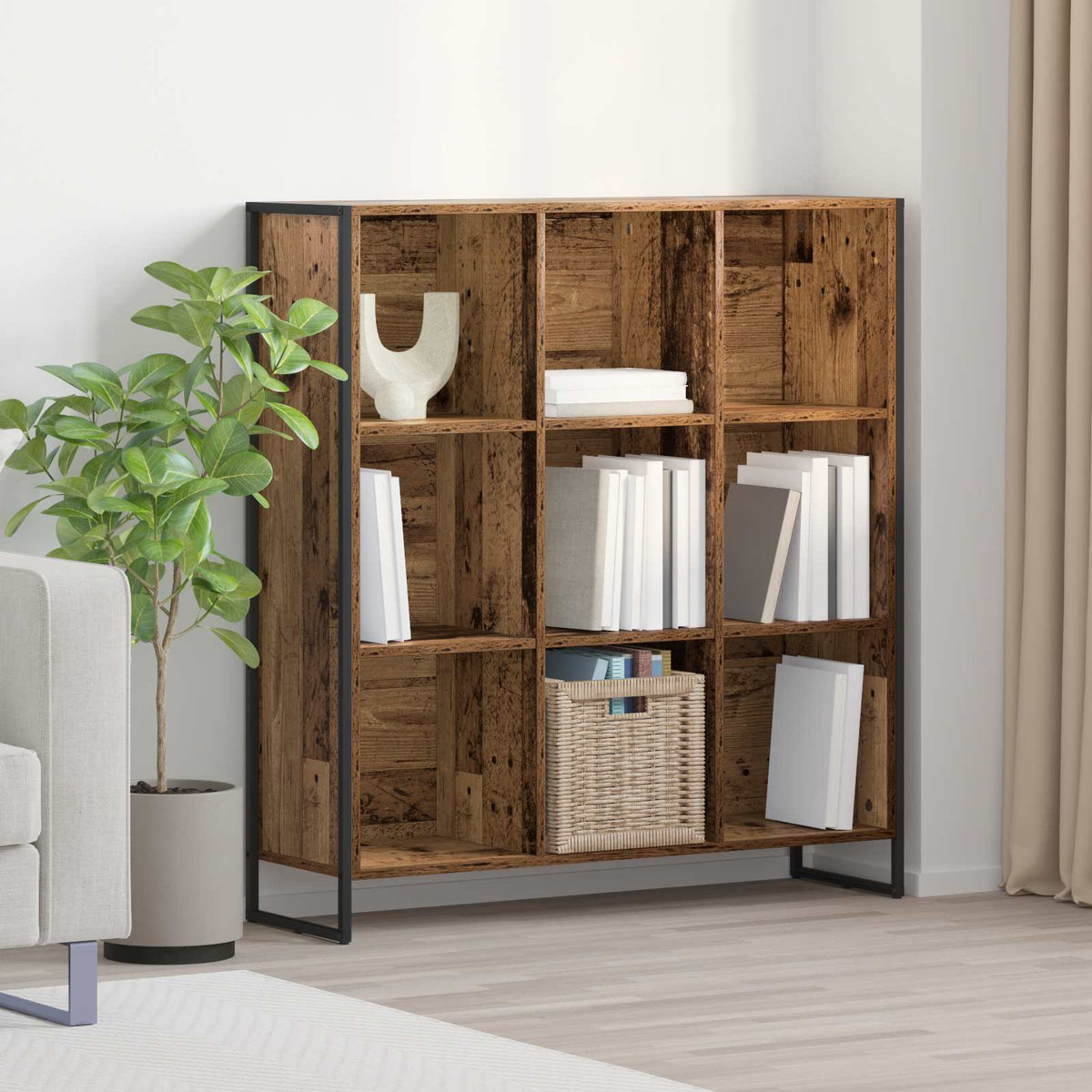 Boekenkast Oud Hout 99,5 x 30 x 108,5 cm Bewerkt hout is nu te koop bij PeponiXL, paradijselijk wonen!