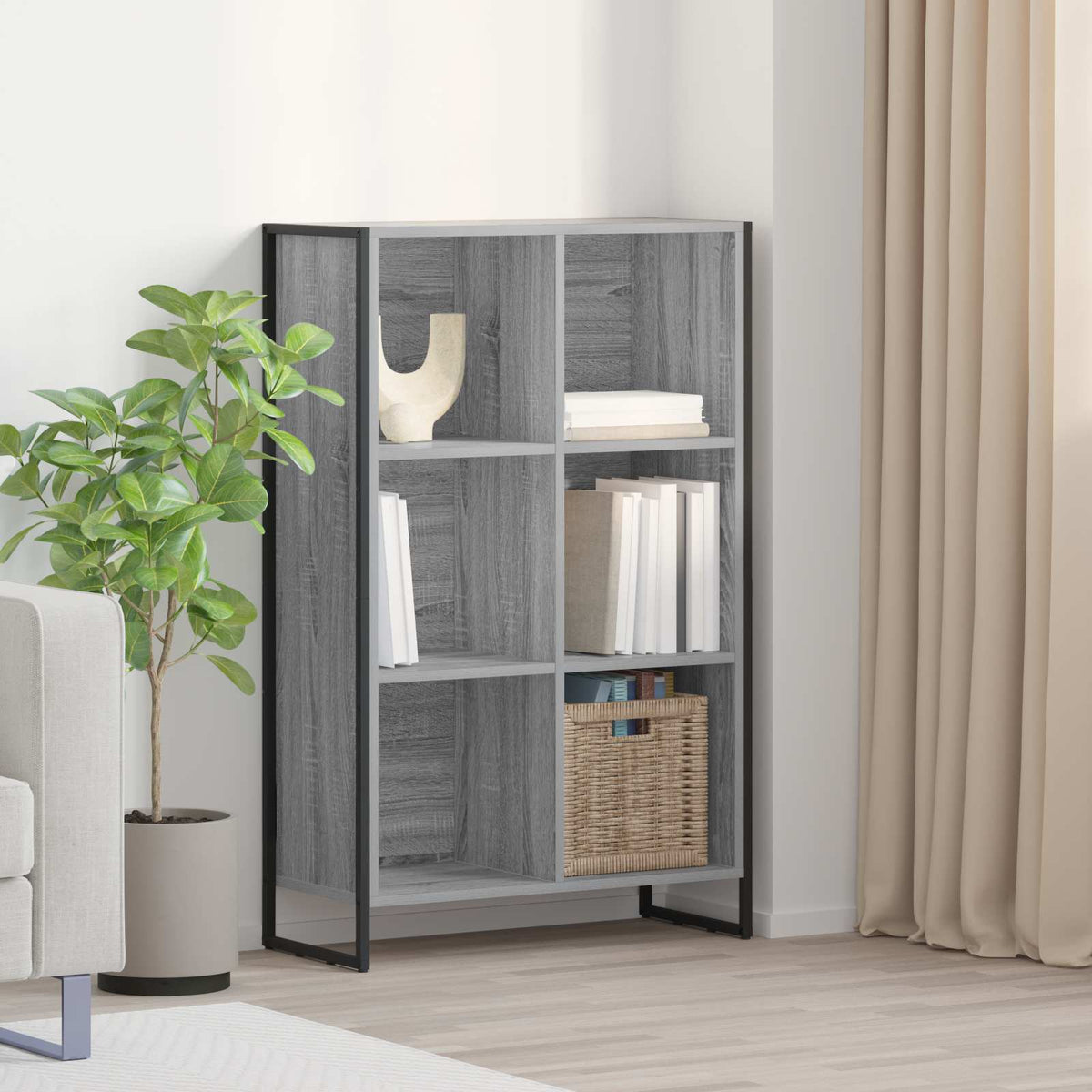 Boekenkast Grijs Sonoma 99,5 x 30 x 108,5 cm Bewerkt hout is nu te koop bij PeponiXL, paradijselijk wonen!