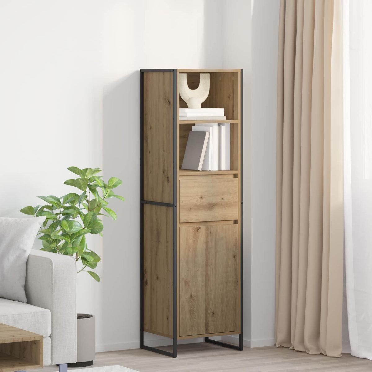 Boekenkast Ambachtelijk eiken 43 x 36 x 150.5 cm Bewerkt hout is nu te koop bij PeponiXL, paradijselijk wonen!