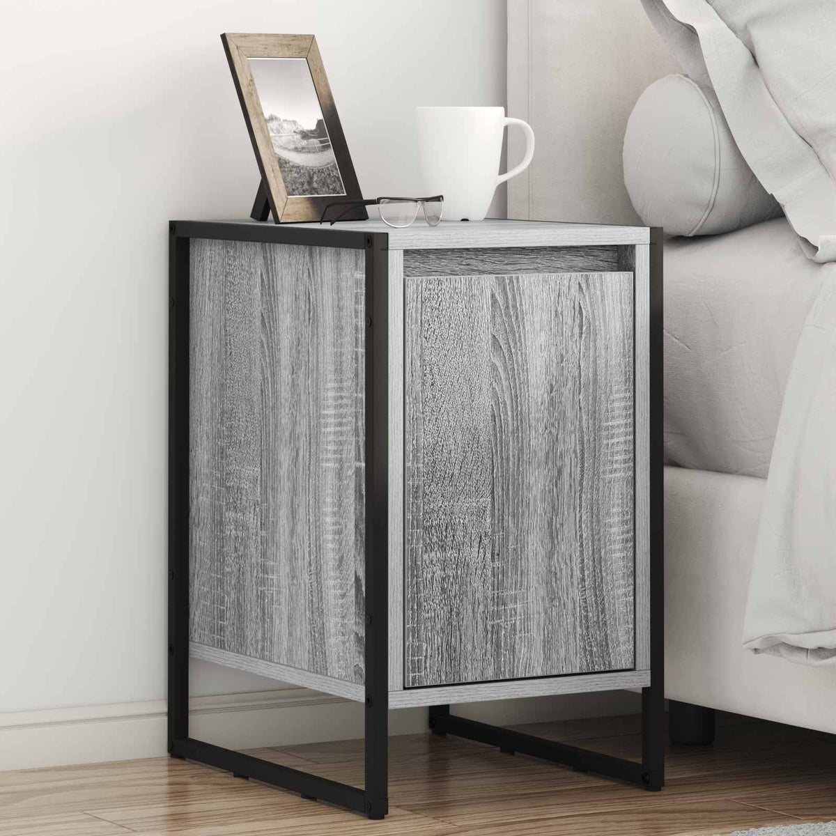 Nachtkastje 2 pcs Grijs Sonoma 39,5 x 30 x 50 cm Bewerkt hout is nu te koop bij PeponiXL, paradijselijk wonen!