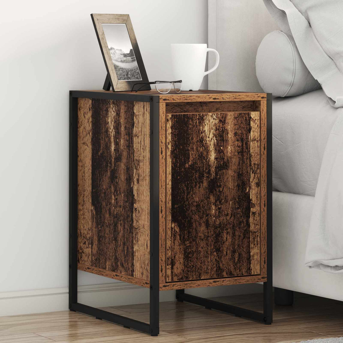 Nachtkastje 2 pcs Oud Hout 39,5 x 30 x 50 cm Bewerkt hout is nu te koop bij PeponiXL, paradijselijk wonen!