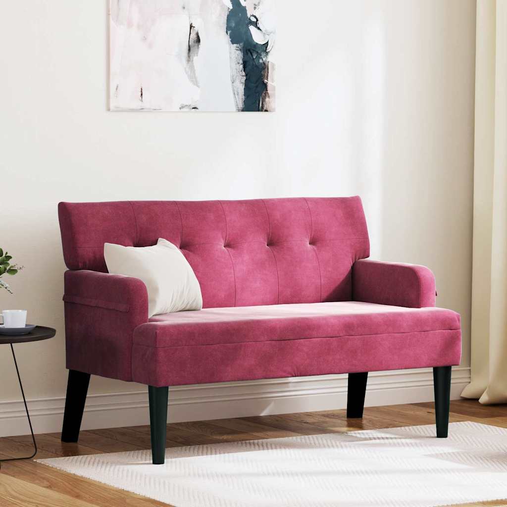 Chesterfield Bank Wijnrood 112 x 65,5 x 75 cm Fluweel is nu te koop bij PeponiXL, paradijselijk wonen!