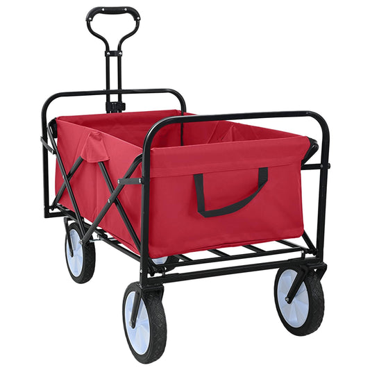 Vouwbare Handtrolley Rood 94 x 53 x 99 cm Oxford Stof is nu te koop bij PeponiXL, paradijselijk wonen!